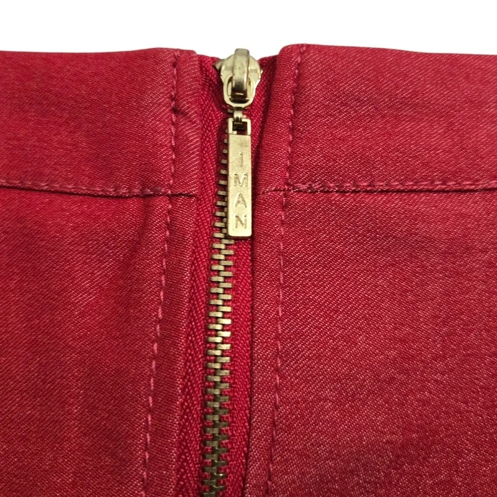 IMAN Global Chic Red Sheath Dress Cap Sleeve Size L casual office fall